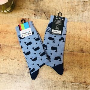 2 Blue Whale Crew Socks